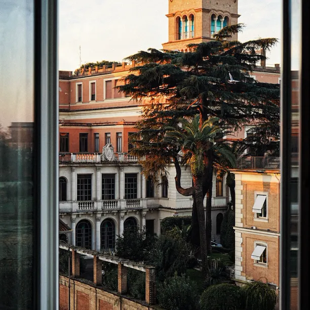 View of Villa Malta from room window at Hotel Eden, Rome