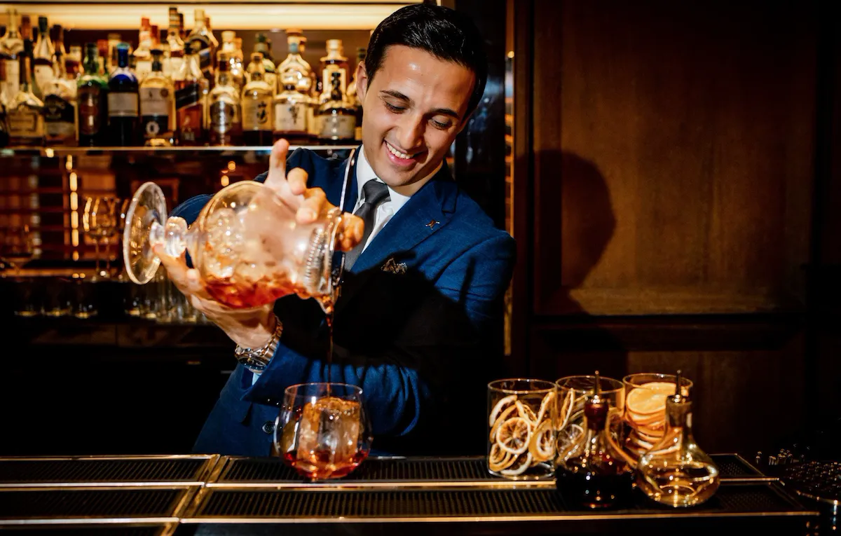 Head Bartender Enrico Perri at BAR45 at 45 Park Lane.