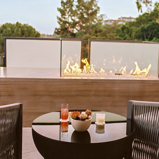 Cocktail by suite fireplace