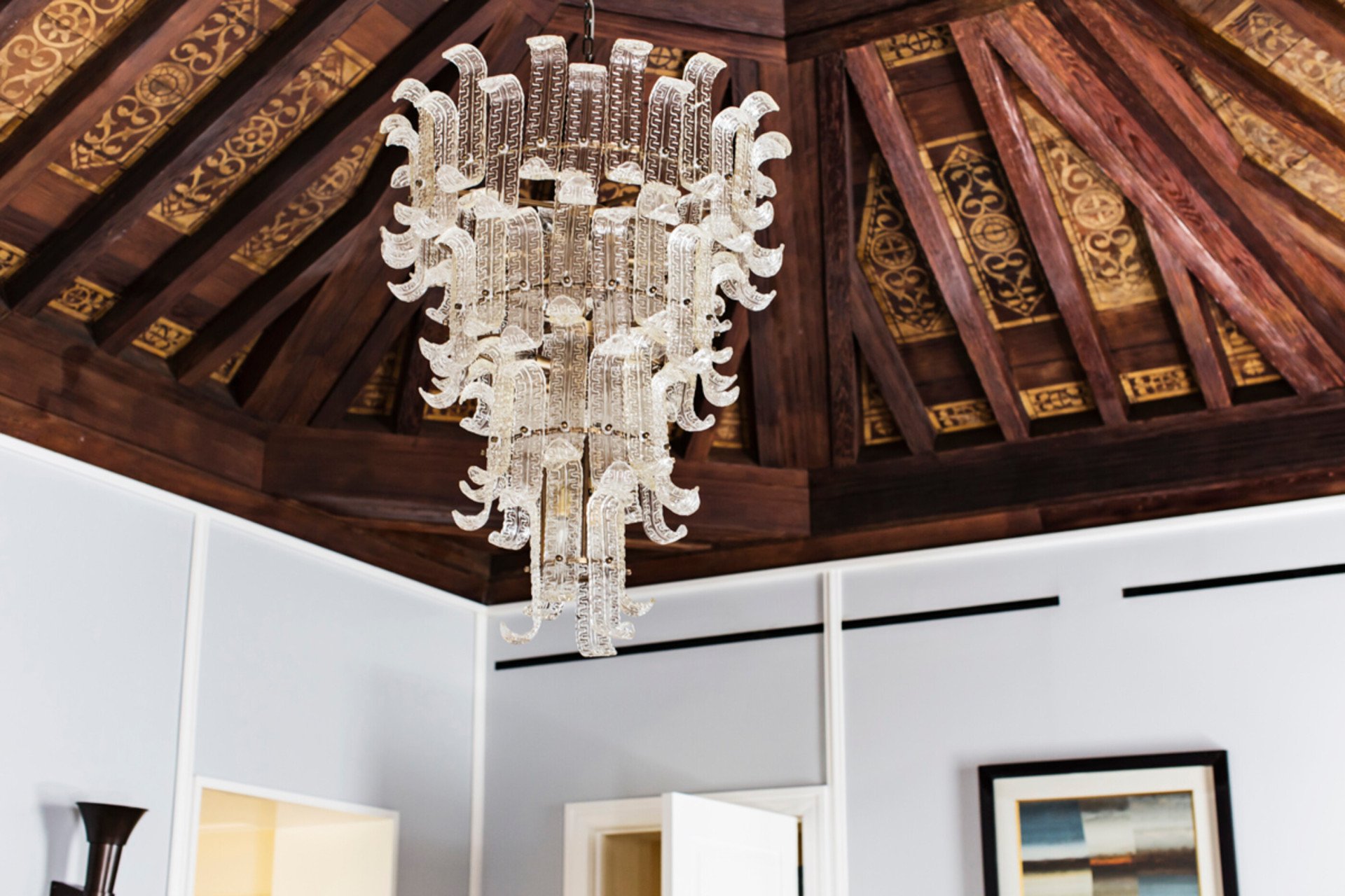 Design details inside the Bell Suite with vaulted ceilings