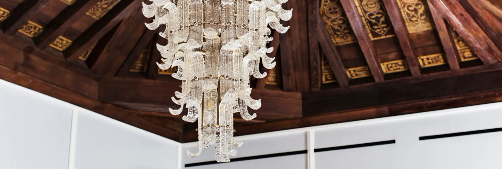 Design details inside the Bell Suite with vaulted ceilings