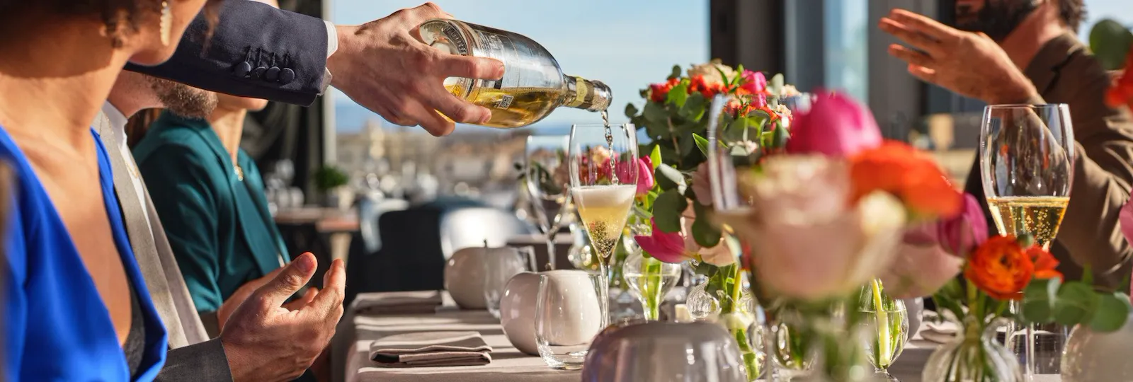 Floral set up table at La Terrazza