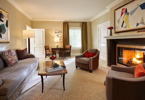 Beverly Hills Bungalow Suite Living Room at The Beverly Hills Hotel, Los Angeles