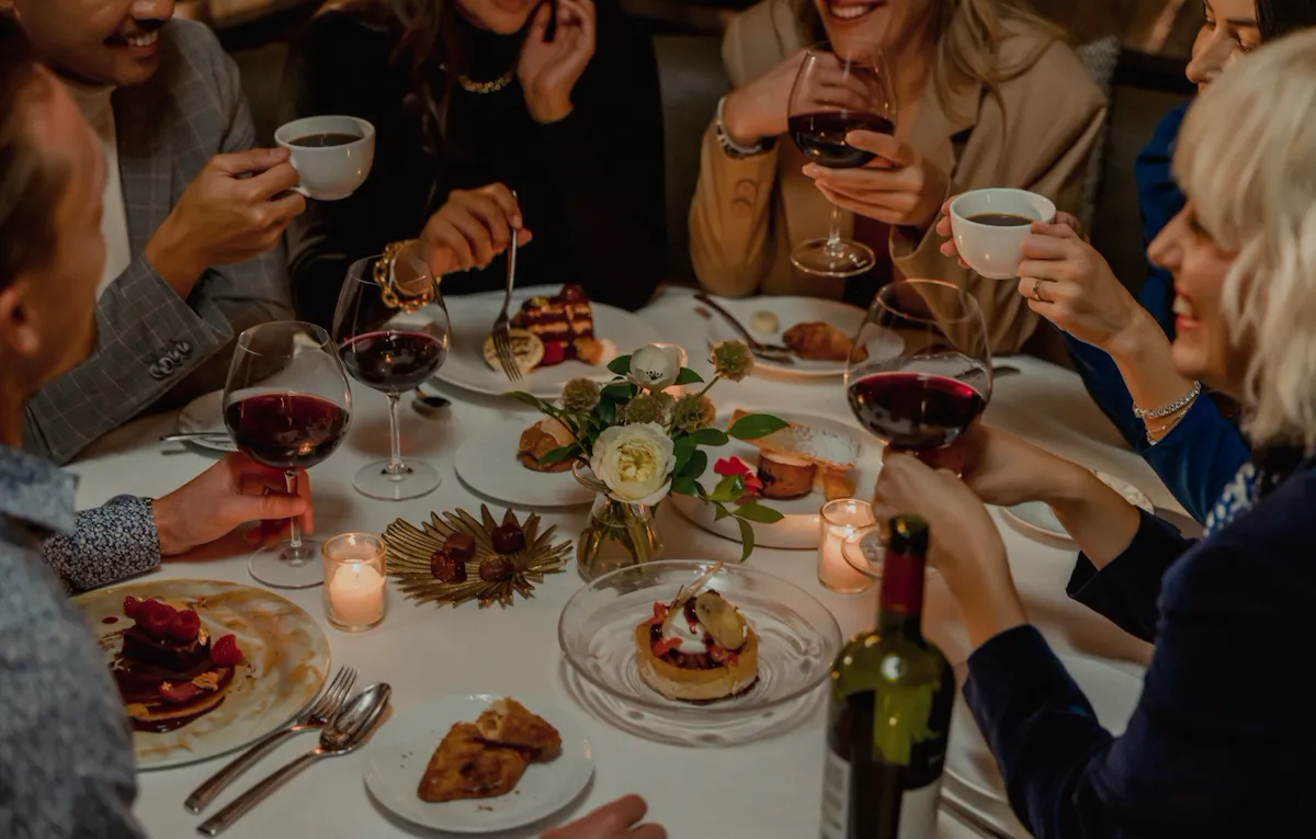 Dining in alcove at The Restaurant at Hotel Bel-Air, Los Angeles