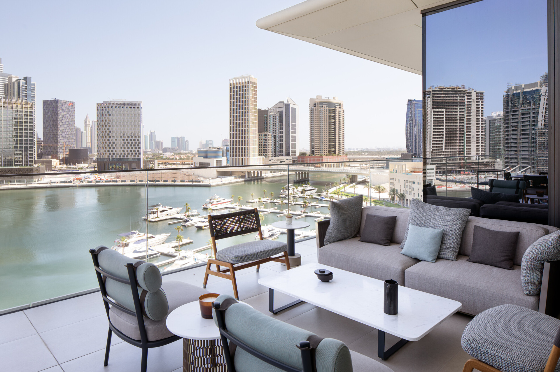 Outdoor terrace of a duplex residence at The Lana, Dubai