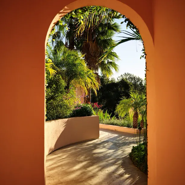 Spanish architecture and arched entry define Bel-Air style