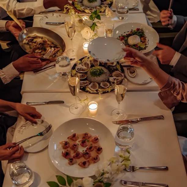 Dining in The Restaurant at Hotel Bel-Air, Los Angeles