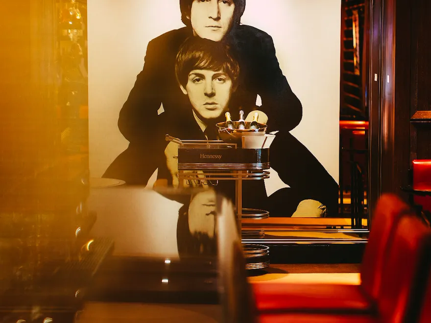 Beattles vintage image in BAR 45 in warm lighting