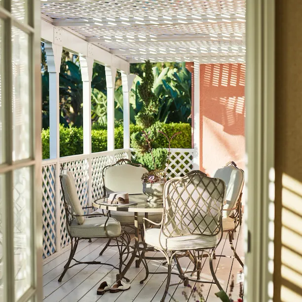Bungalow 9A Patio at The Beverly Hills Hotel, Los Angeles