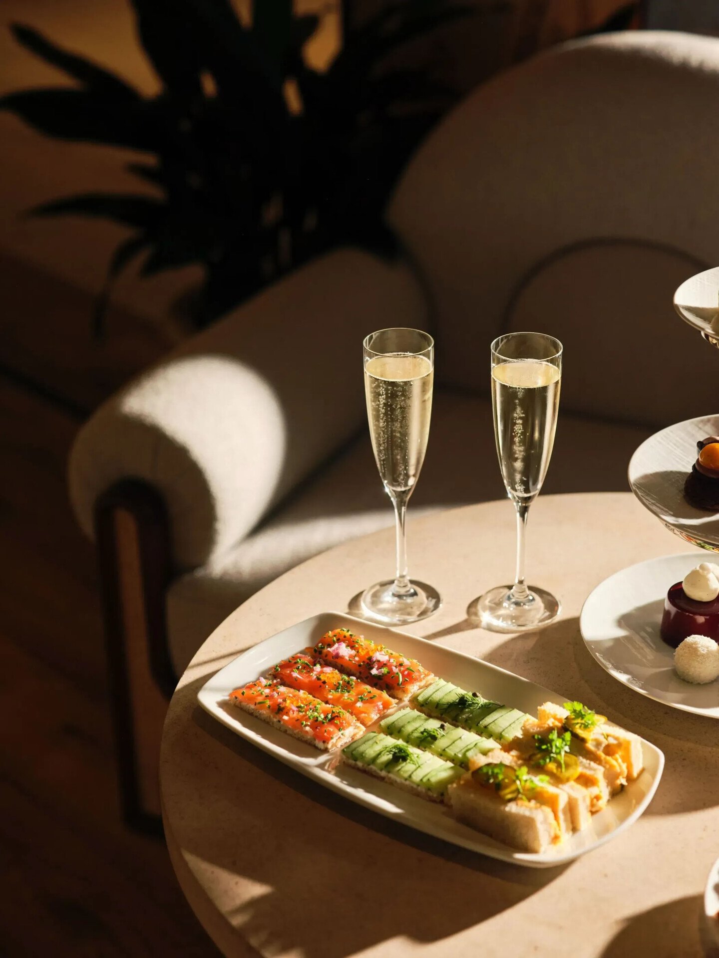 Holiday afternoon tea in The Living Room savory close-up