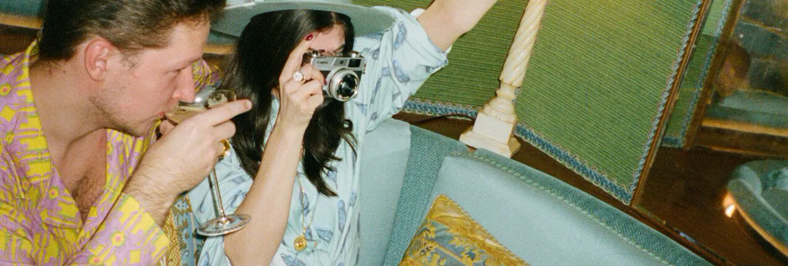 guest enjoying Vesper Bar