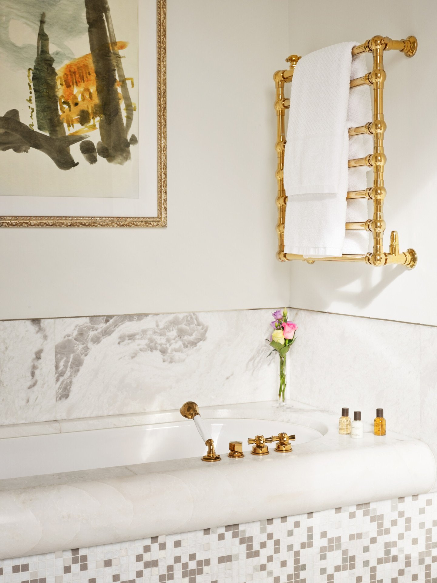 Close up on marble bath tube at Hotel Eden