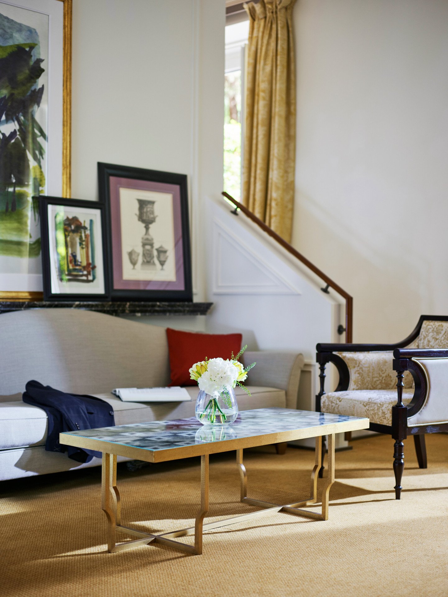 Living room of Aurora Terrace Suite at Hotel Eden, Rome