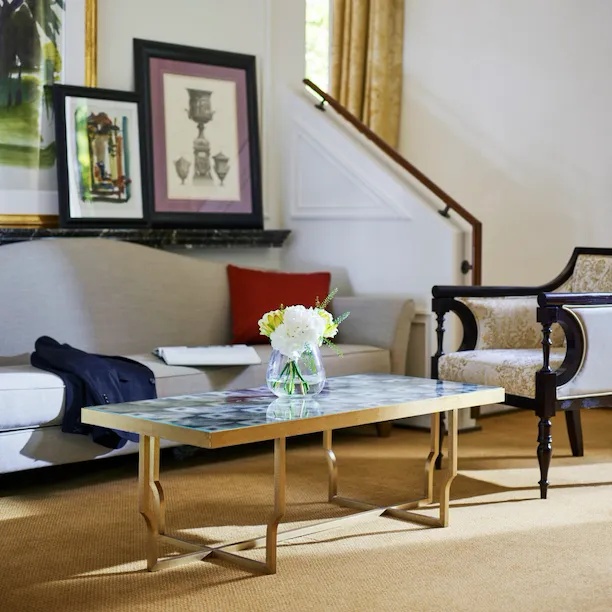 Living room of Aurora Terrace Suite at Hotel Eden, Rome