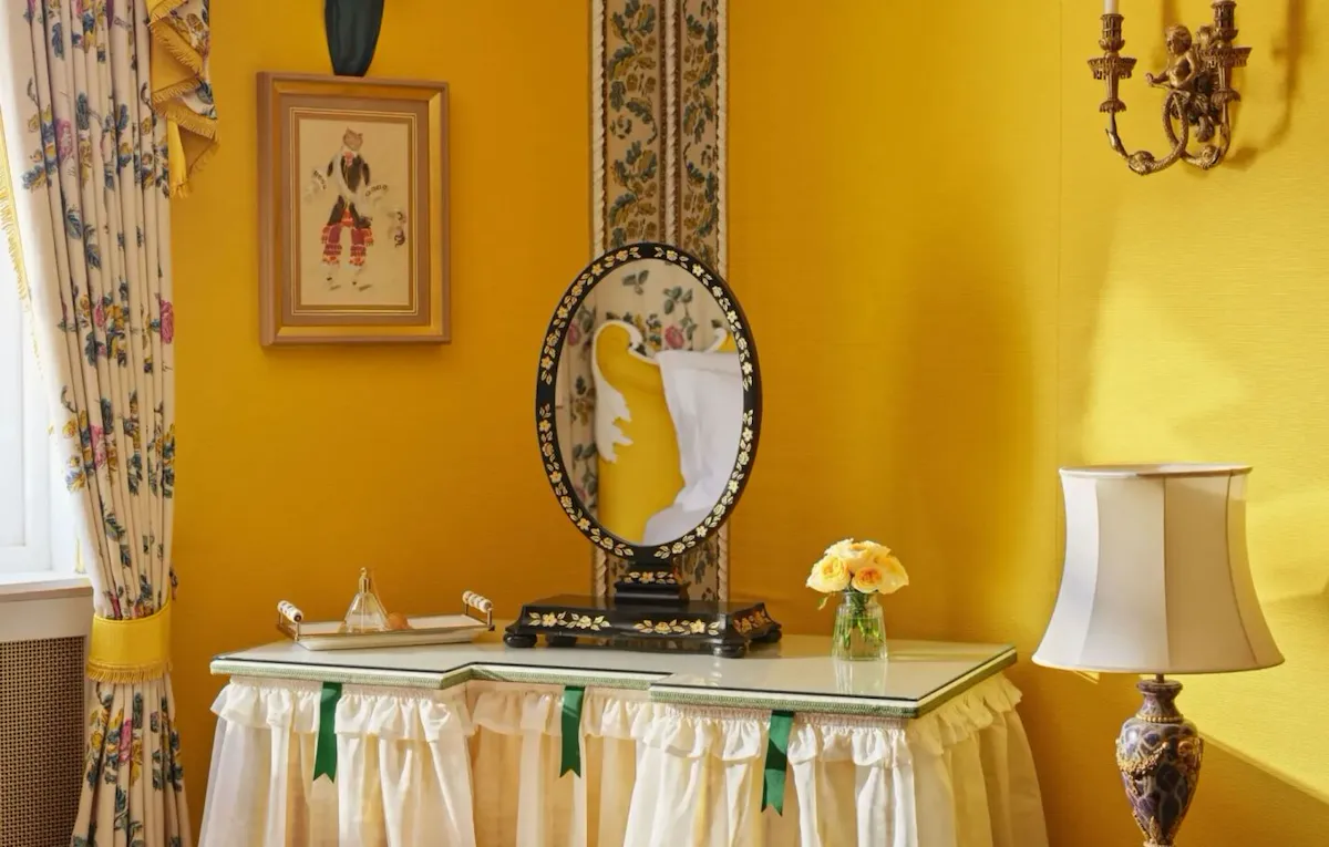 Oliver Messel suite at The Dorchester in afternoon light.