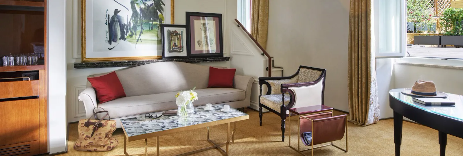 Aurora Terrace suite living room at Hotel Eden