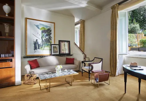 Aurora Terrace suite living room at Hotel Eden