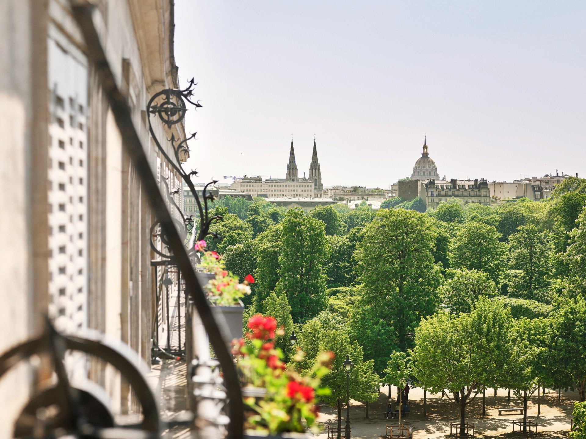 View from the Pompadour suite at Le Meurice, Paris.