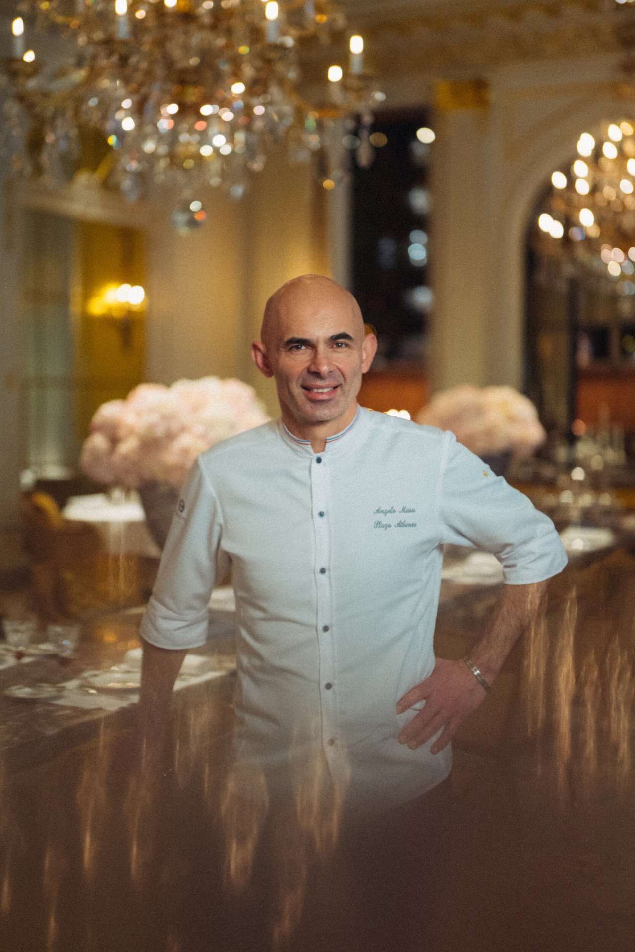 Portrait of Pastry chef Angelo Musa at Jean Imbert au Plaza Athénée, at Hotel Plaza Athénée, Paris