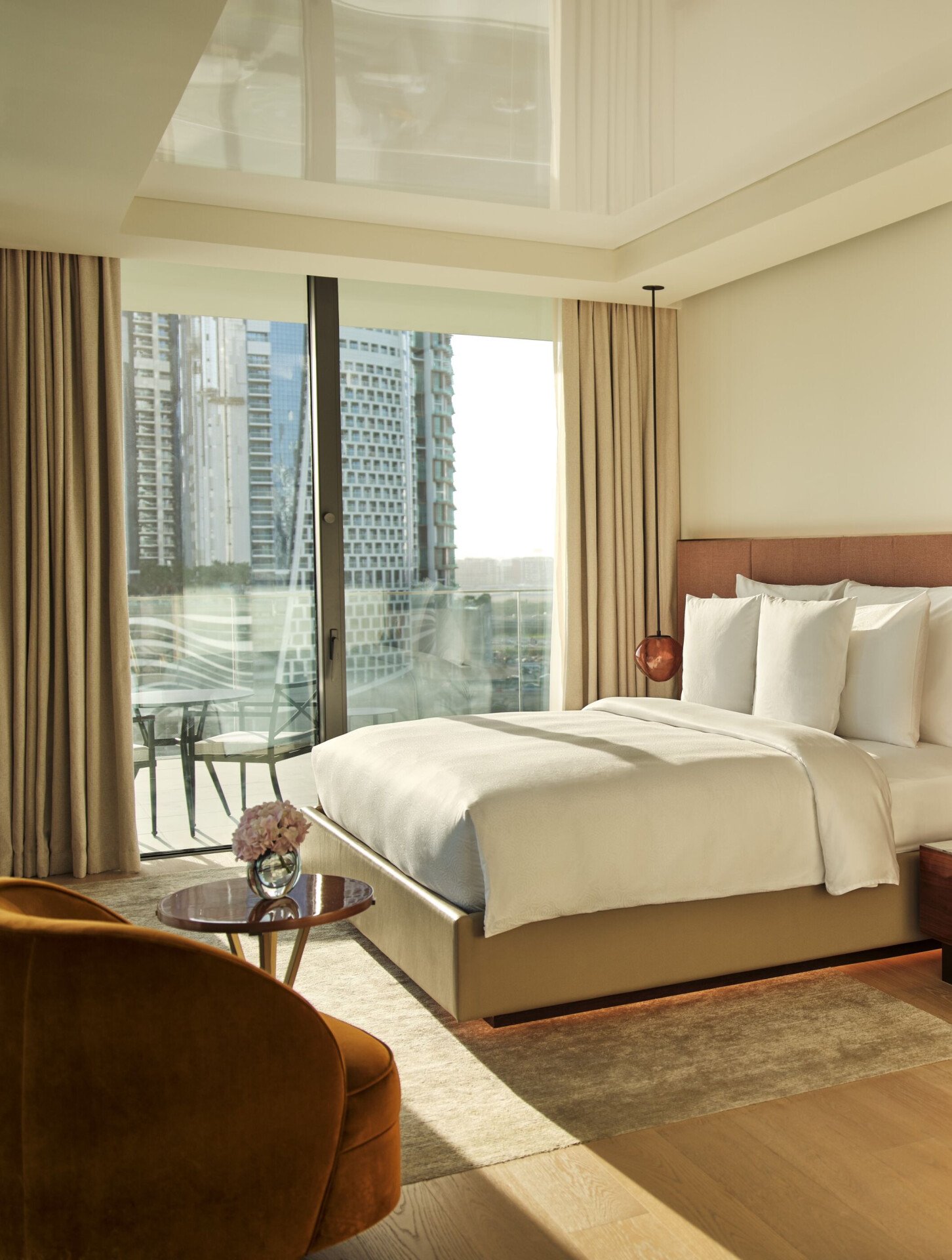 Marina Terrace suite bedroom interior at The Lana, Dubai
