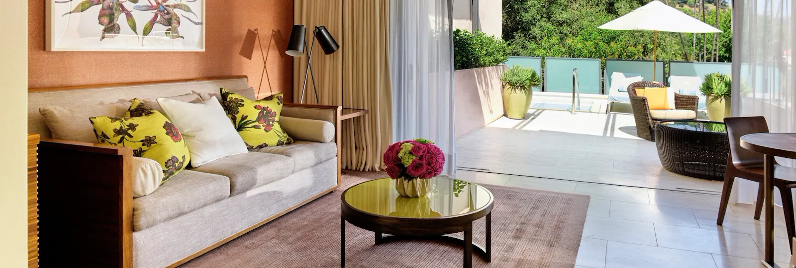 Canyon Suite living room at Hotel Bel-air