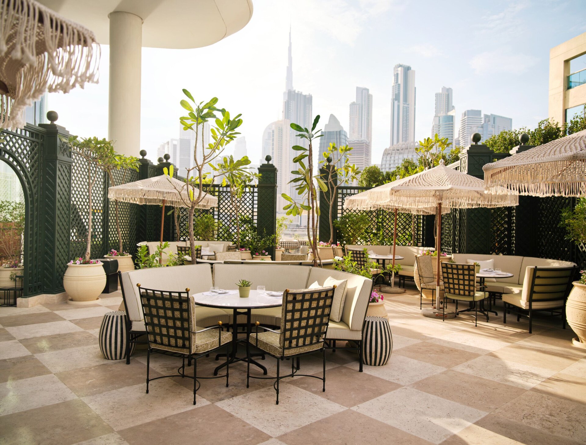 Image of Veranda design and food at The Lana - Dorchester Collection