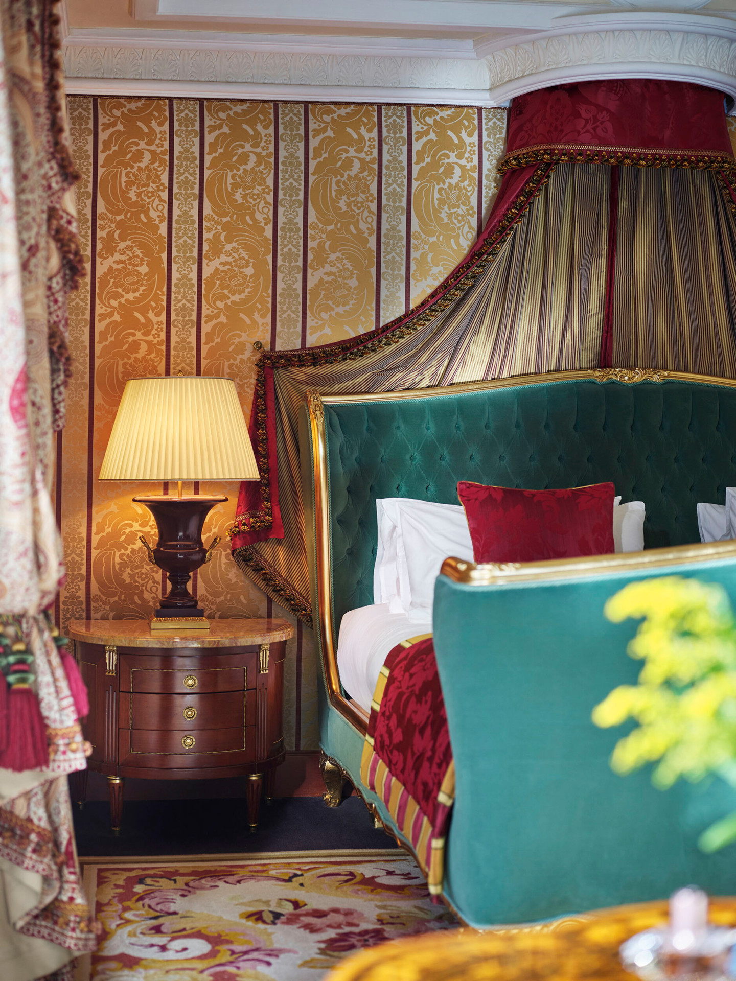 Presidential Suite master bedroom with a detail of the bed