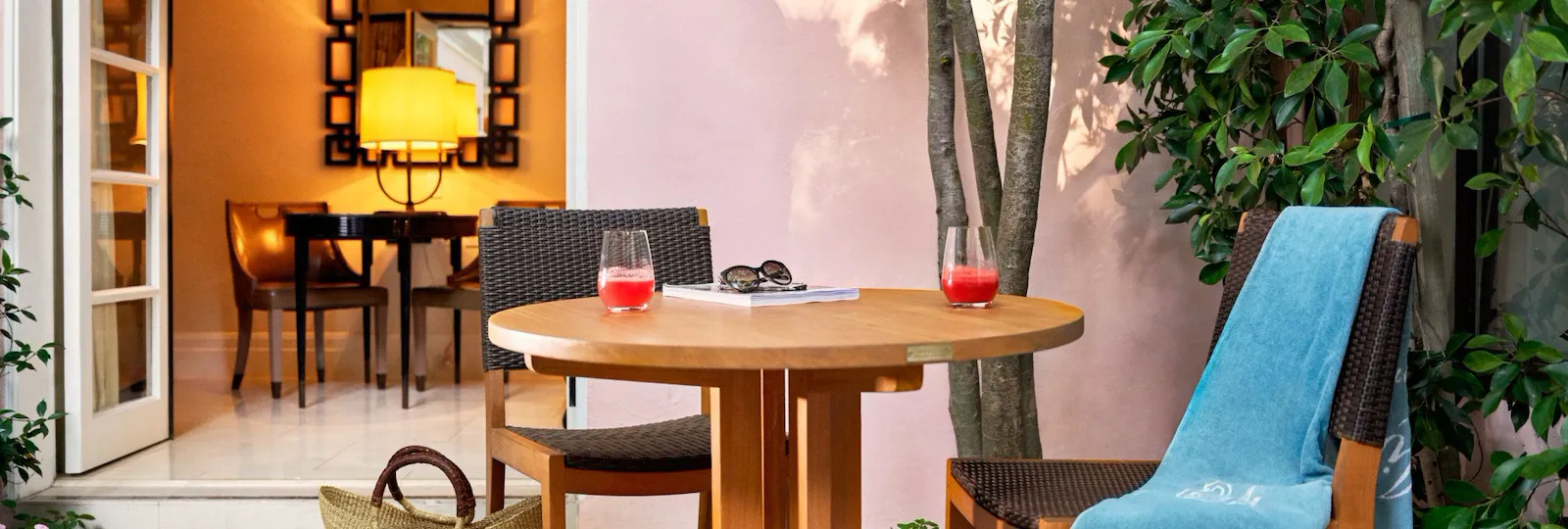 Table for two on the patio of Junior Pool Suite