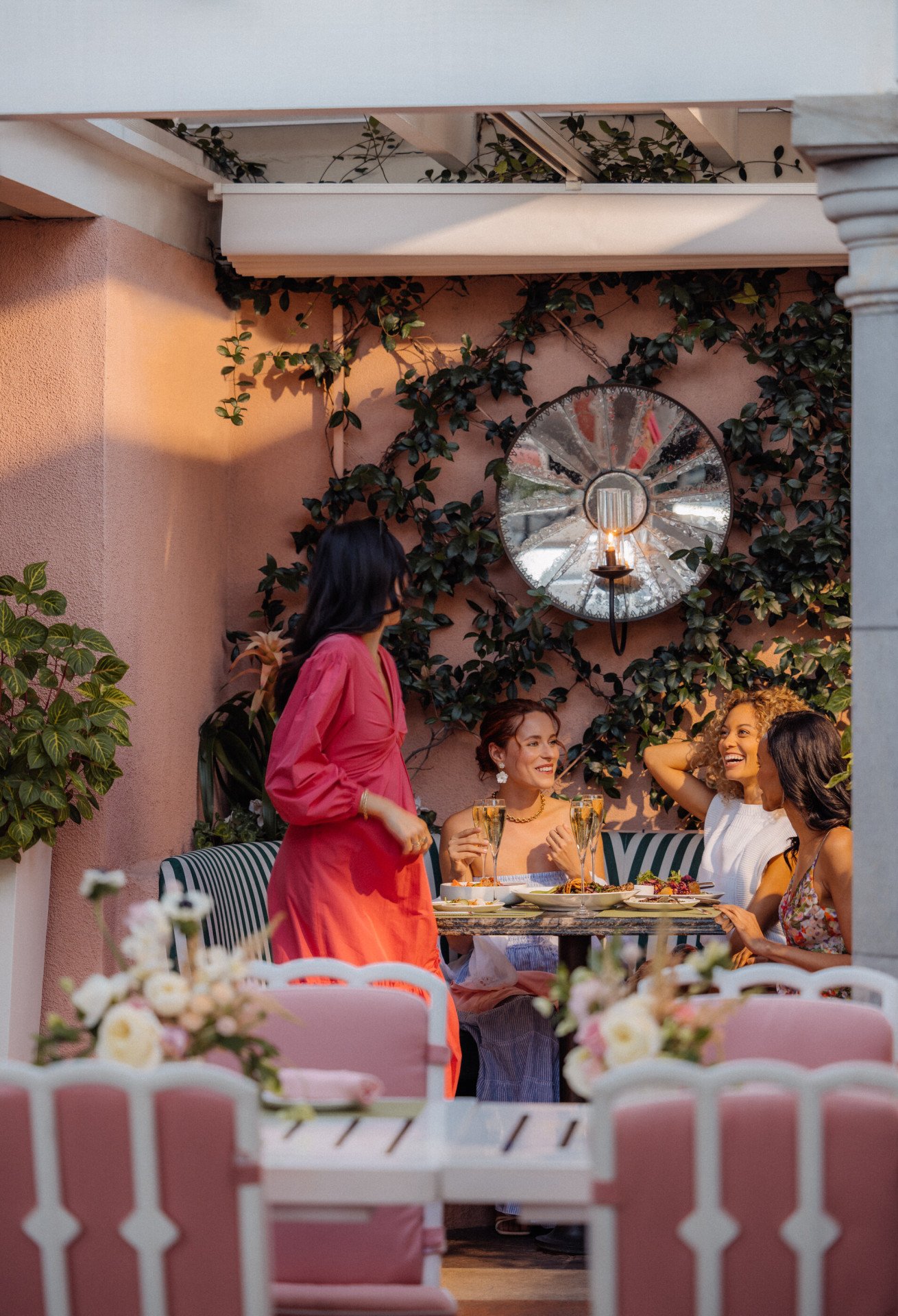 Dining in the Cabana Cafe, Beverly Hills 