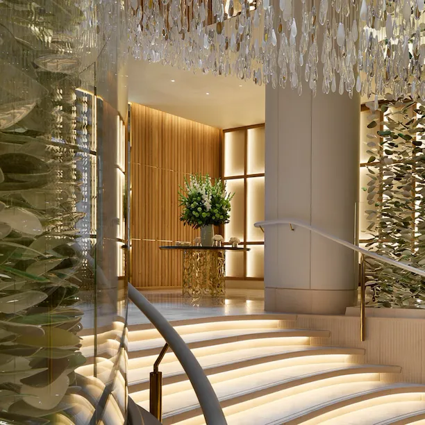 Lobby detail of Mayfair Park Residences, London