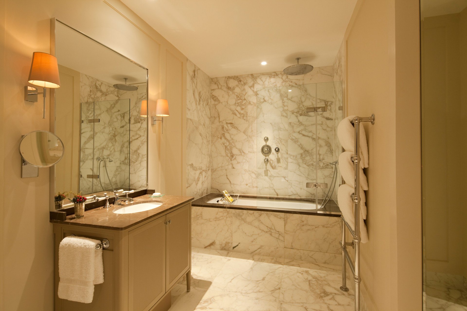 Bathroom interior of Mansion House superior room at Coworth Park, Ascot