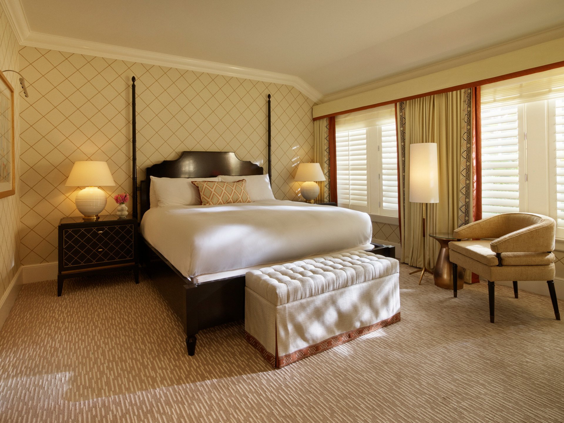 Beverly Hills Bungalow Suite Bedroom at The Beverly Hills Hotel, Los Angeles