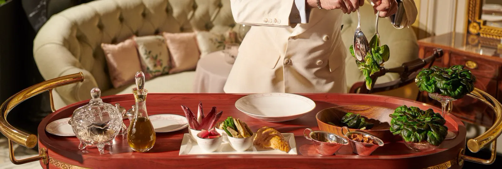 Salad trolley in The Promenade at The Dorchester.