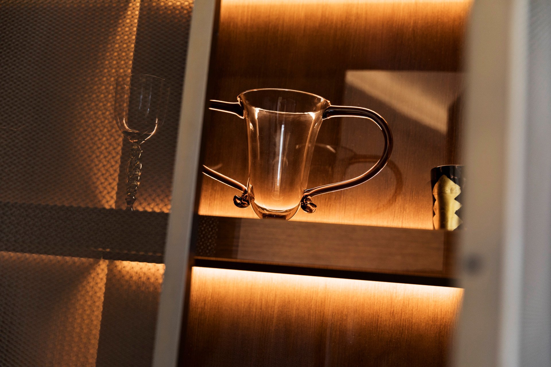 Murano glass vase inside cupboard at Hotel Eden, Rome