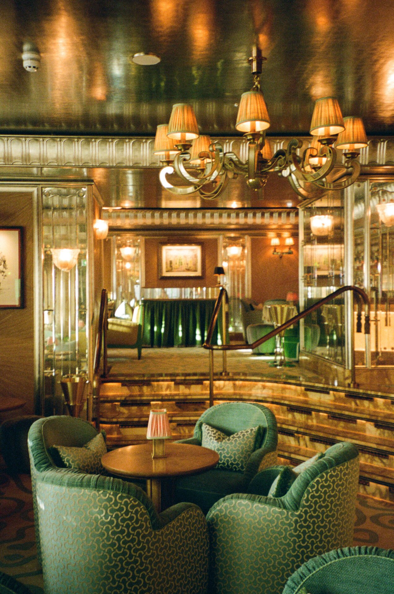 Vesper Bar green seating area