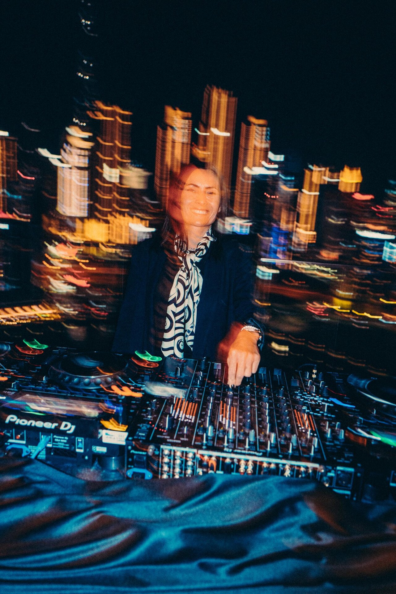 Details of High Society restaurant during night at The Lana Dorchester Collection