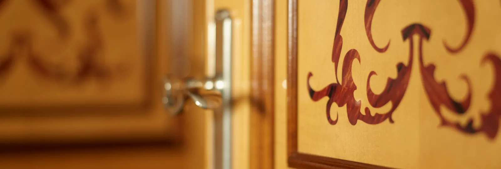 Wood bedrooms doors detail