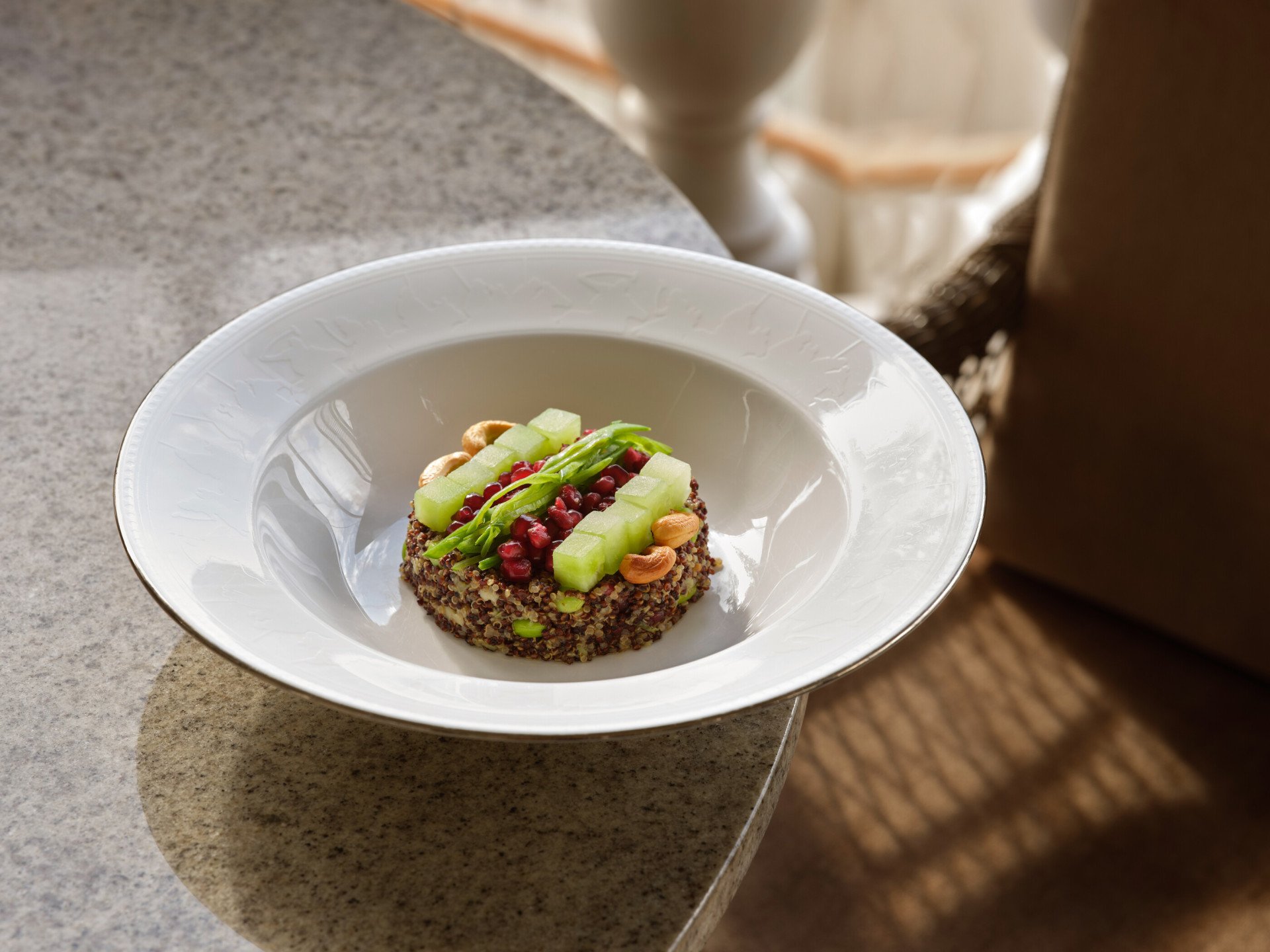 The Drawing Room terrace Quinoa dish at Coworth Park.