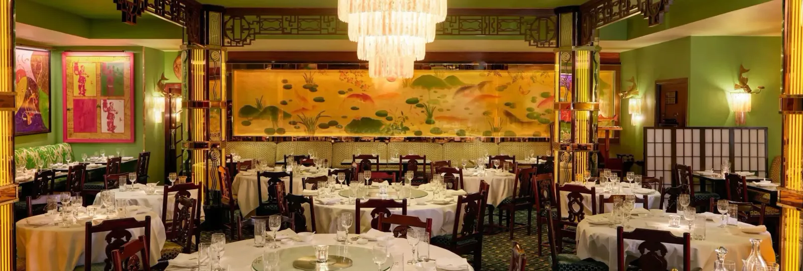 Refreshed Interiors at China Tang at The Dorchester in warm lighting