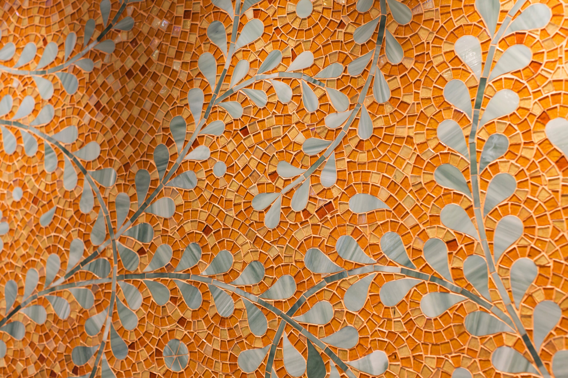 Detail of golden mosaic wall 