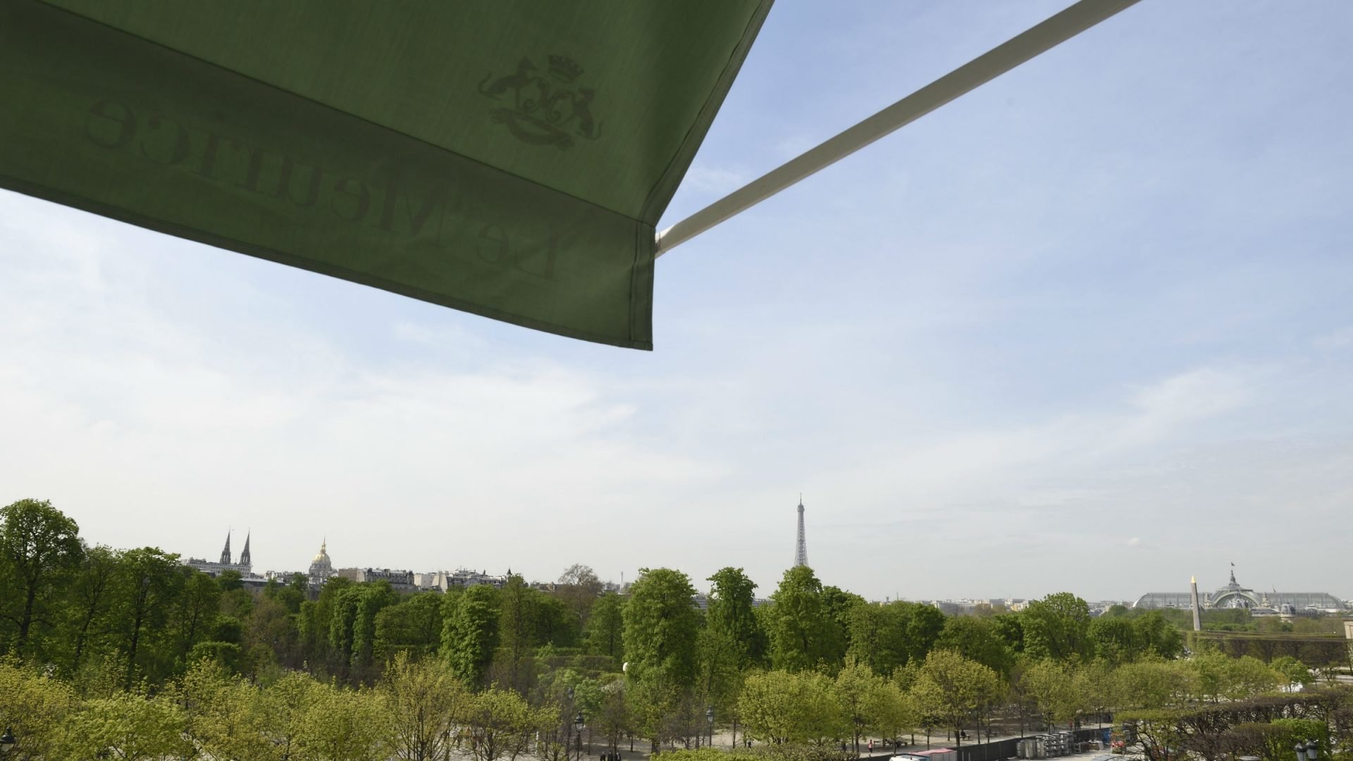 View of the tuileries from the room  of the Presidential Suite Dali, at Le Meurice, Paris
