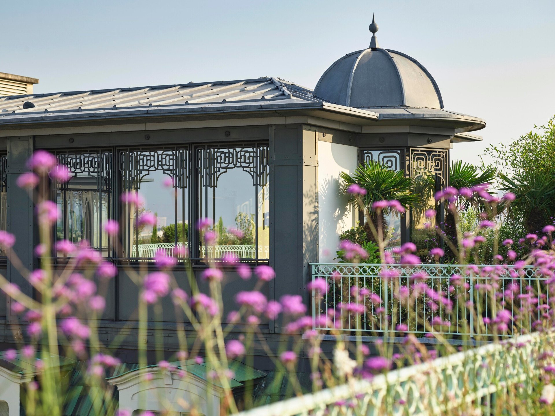 Terrace view of the Belle Etoile suite at Le Meurice, Paris.