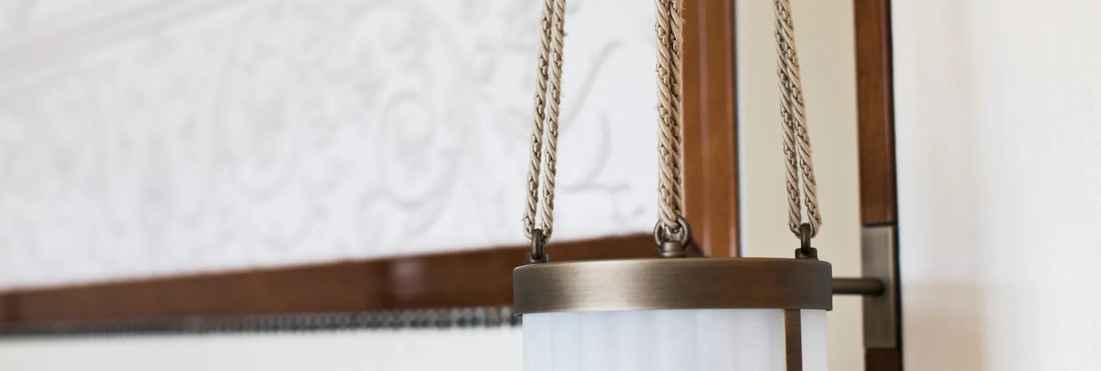 Detail of bedside lamp inside room at Hotel Eden, Rome
