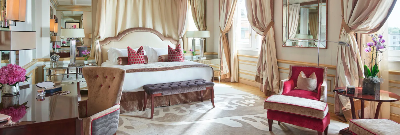 Imperial Executive Suite Bedroom enhanced with warm colours pieces of furniture