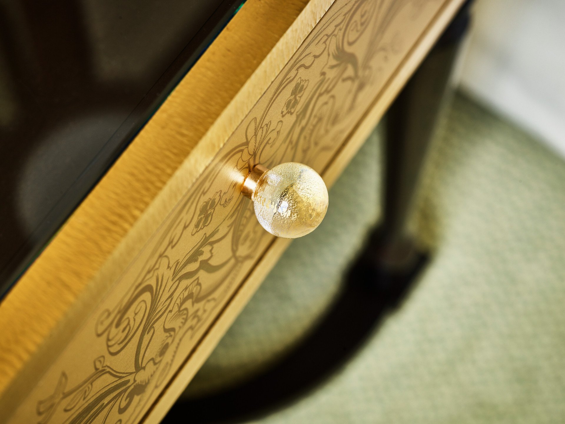 Detail of drawer's knob at Junior suite at Hotel Eden, Rome