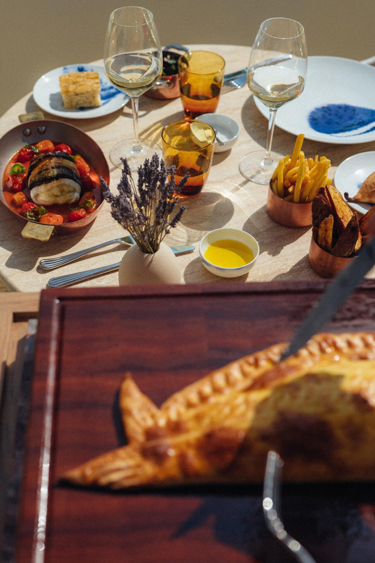 Food and drinks details at Riviera by Jean Imbert