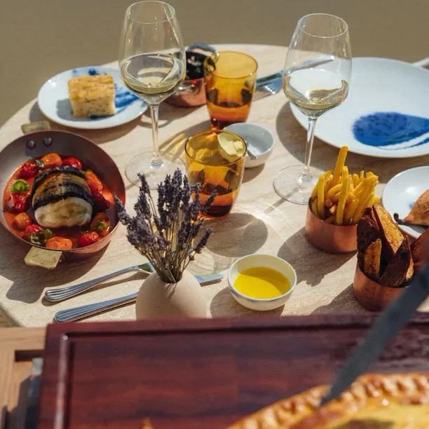 Food and drinks details at Riviera by Jean Imbert