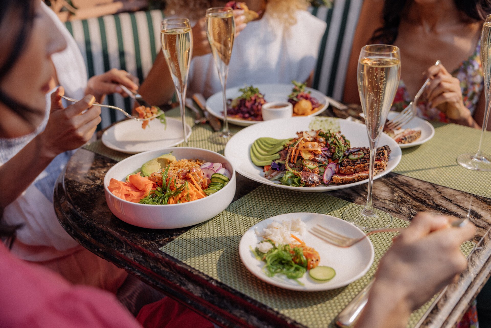 Dining in the Cabana Cafe, Beverly Hills 