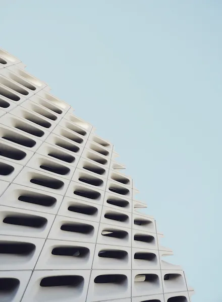 The Broad Museum downtown in Los Angeles exterior shape