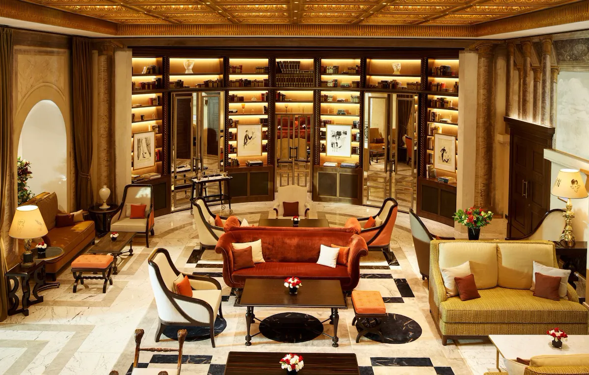 La Libreria lobby lounge at Hotel Eden, Rome